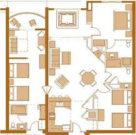 3 bedroom condo floor plan at Chula Vista Resort in the Wisconsin Dells